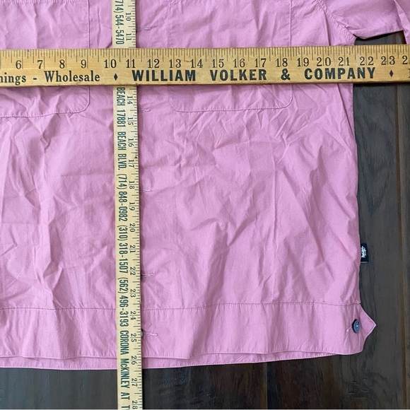 NWT Stussy Men's Berry Color Ranch Long Sleeve Button Down Shirt Size M - Picture 7 of 9